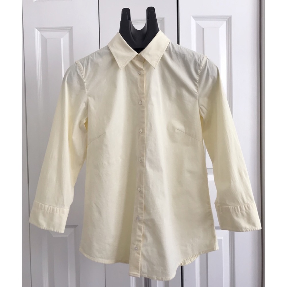 J.CREW Sz M Yellow Strtch Fitted Button Down Shirt